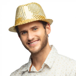 Klobouk zlatý s flitry